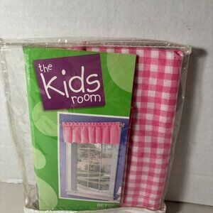 The Kids Room Betsy Pink Checkered Valance Set of 1 60" W x 15" L - NIP
